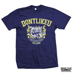 Image of SHEER TERROR "Dont Like U Osculum Meum Asinum" Navy Blue T-Shirt