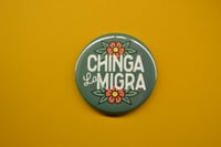 Image 1 of CHINGA LA MIGRA tattoo flower 2.2 Large Round Magnet 