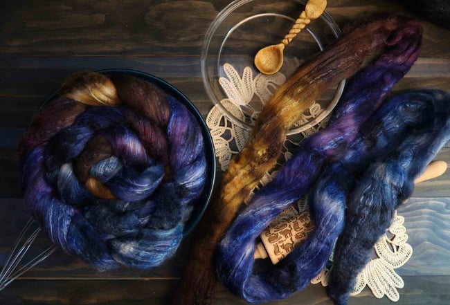 Blueberry Pie Combed Top - 85/15 Bluefaced Leicester and Silk