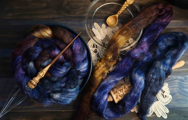 Blueberry Pie Combed Top - 85/15 Bluefaced Leicester and Silk