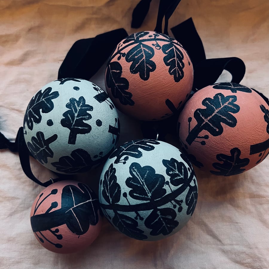 Image of Large Wooden Christmas Baubles