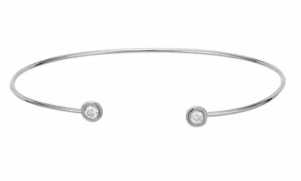 Image of 14 kt White Gold and Diamond Bangle