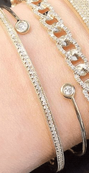 Image of 14 kt White Gold and Diamond Bangle