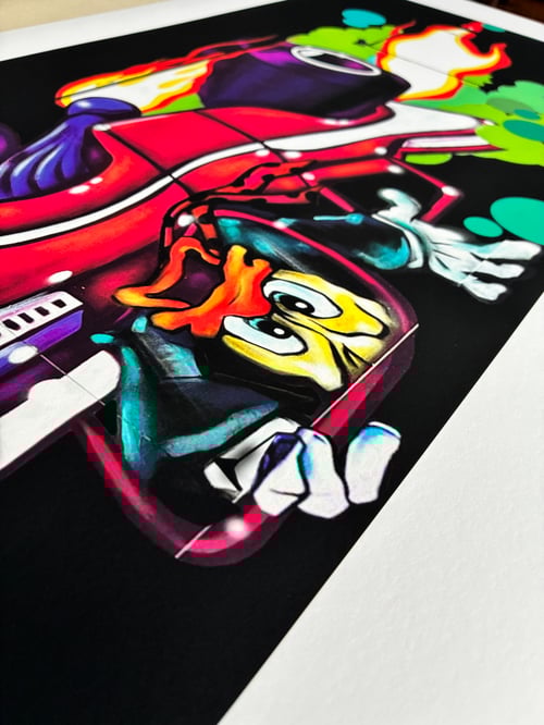 Image of Andy seize ‘Duck in the Fast Lane’.