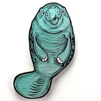 Image 1 of Manatee Original Woodcut