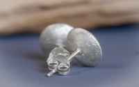 Image 3 of Recycled silver and pearl stud earrings
