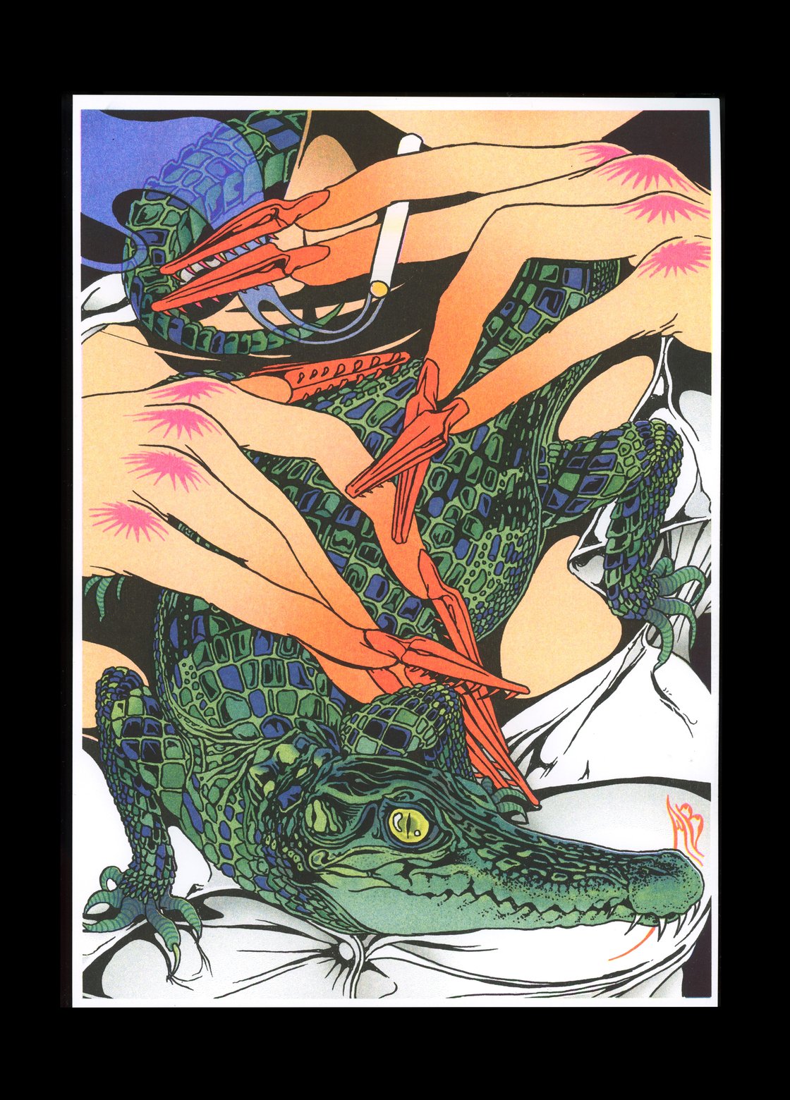 Image of Croc Nails Print