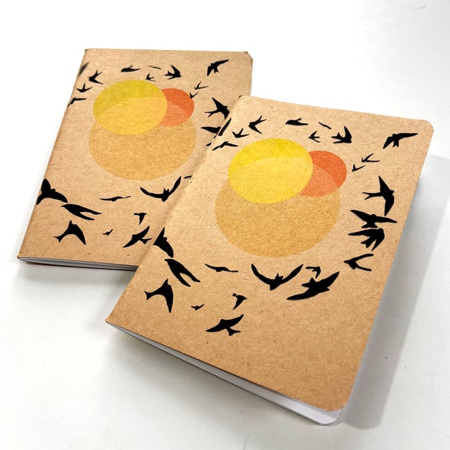 Birds and sun A5 and A6 notebooks