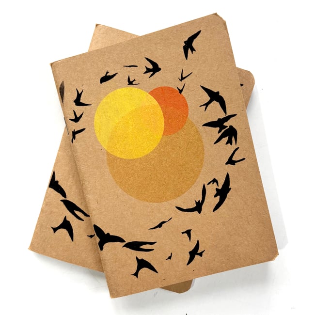 Birds and sun A5 and A6 notebooks