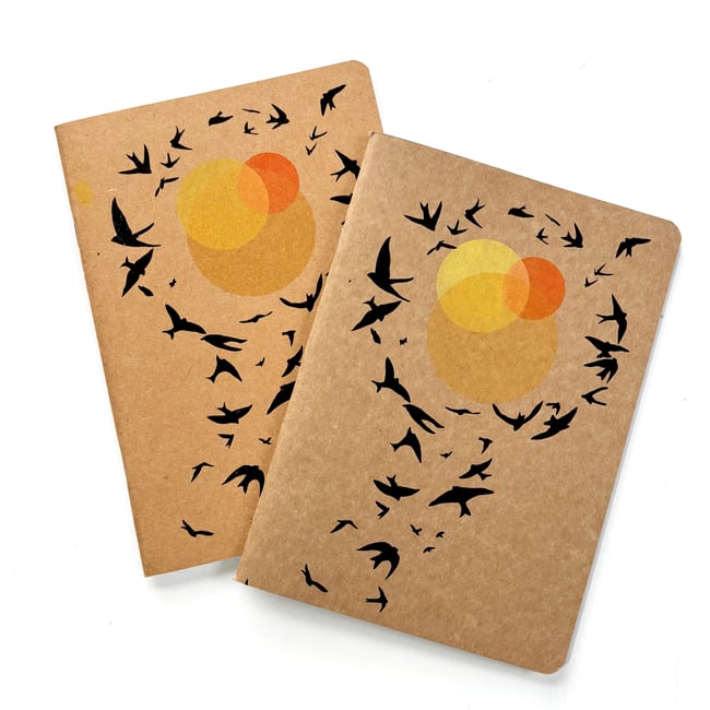 Birds and sun A5 and A6 notebooks