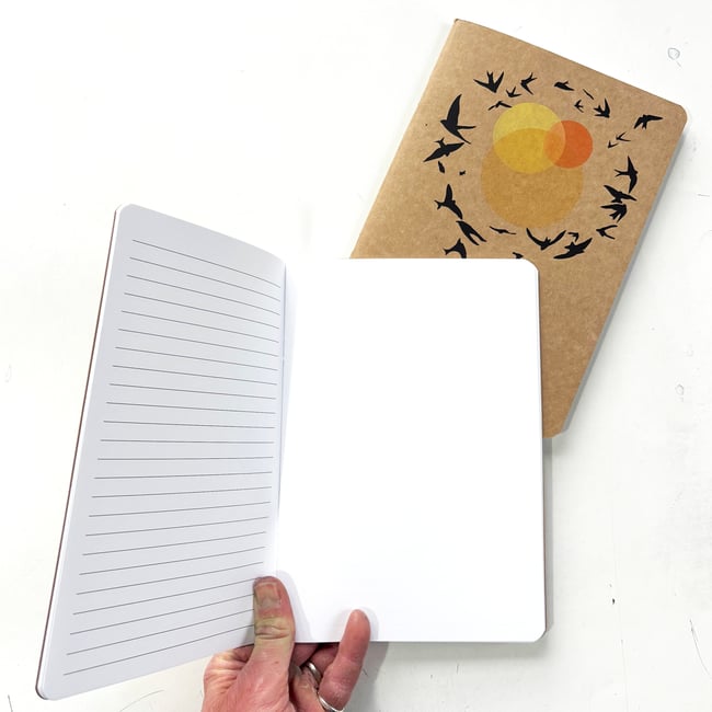 Birds and sun A5 and A6 notebooks