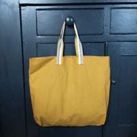 Image 6 of Ochre Canvas Tote Bags with Stripe Handles Each is One-of-a-Kind Upcycled 007:4 & 007:5 