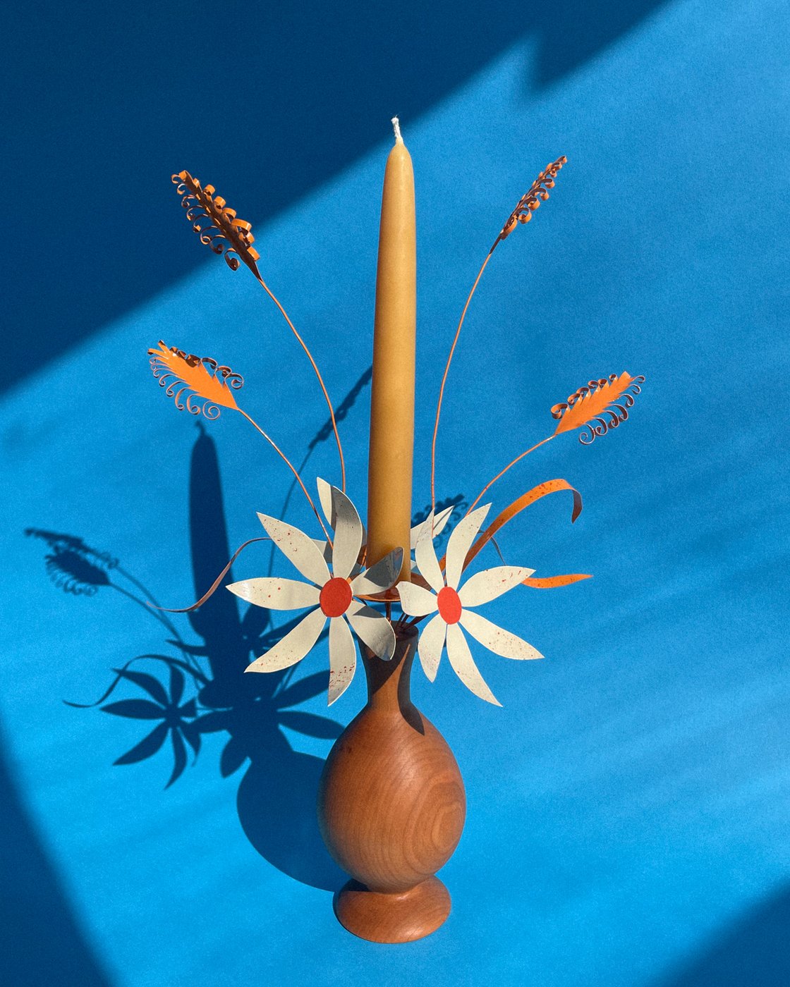 Image of Daisies & Grass Candelabra — Yellow & Orange