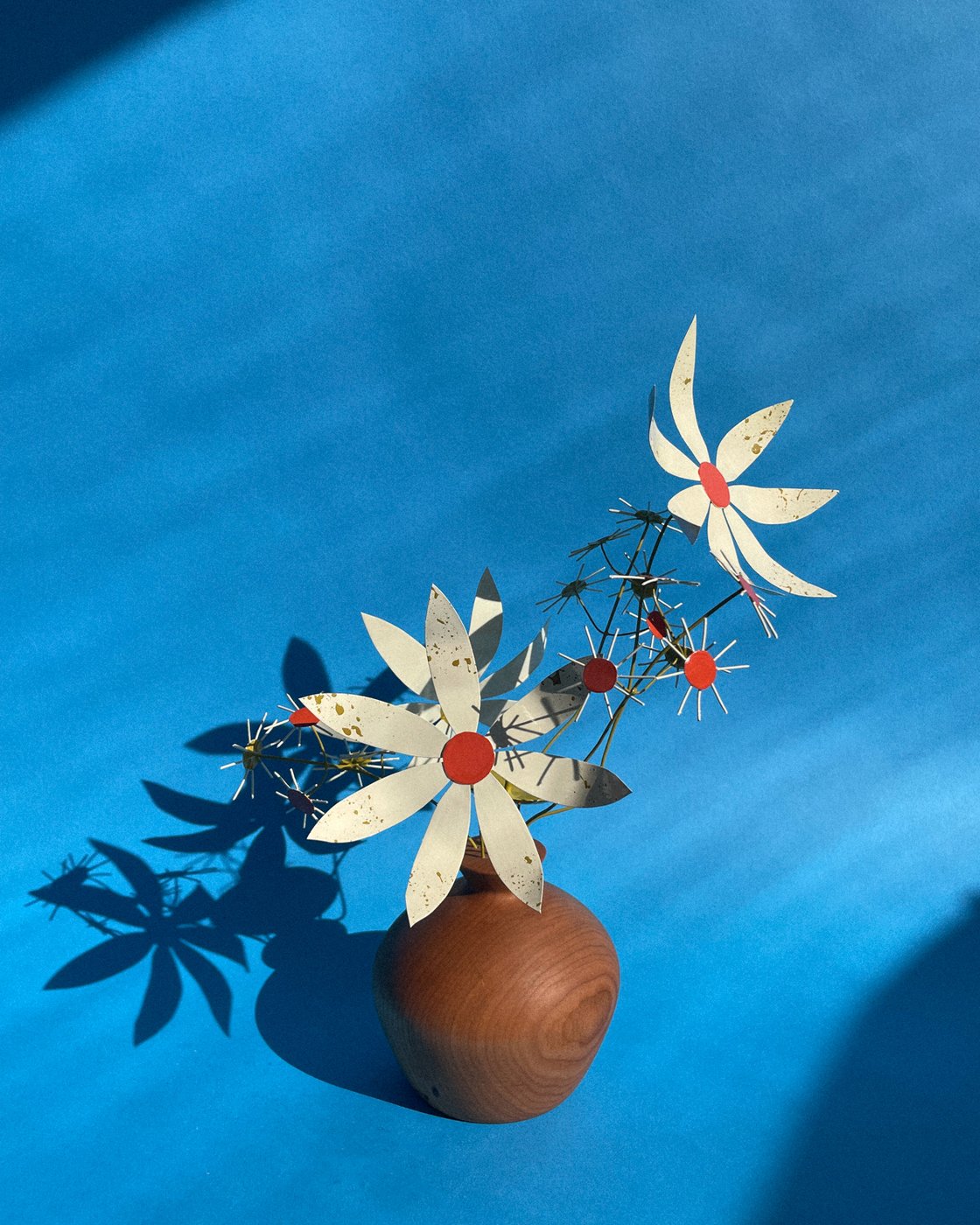 Image of Daisies & Asters Candelabra — Olive & Orange