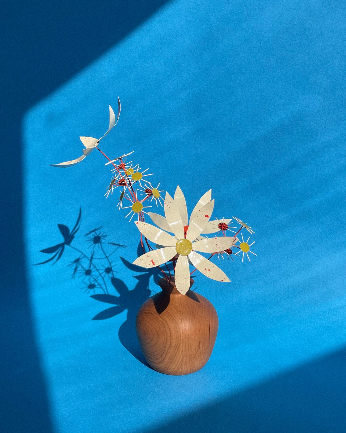 Image of Daisies & Asters Candelabra — Orange & Olive