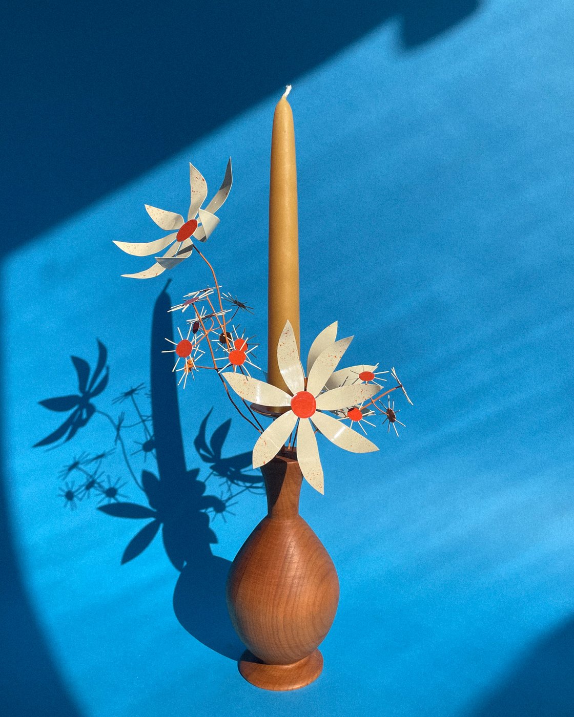 Image of Daisies & Asters Candelabra — Yellow & Orange
