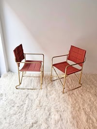 Image 2 of SET DE 8 SILLAS PLEGABLES EN DORADO, AÑOS 80