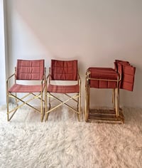 Image 3 of SET DE 8 SILLAS PLEGABLES EN DORADO, AÑOS 80