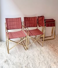 Image 6 of SET DE 8 SILLAS PLEGABLES EN DORADO, AÑOS 80