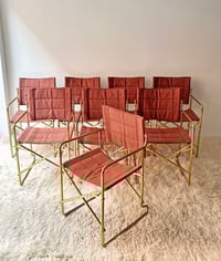 Image 1 of SET DE 8 SILLAS PLEGABLES EN DORADO, AÑOS 80