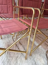 Image 9 of SET DE 8 SILLAS PLEGABLES EN DORADO, AÑOS 80