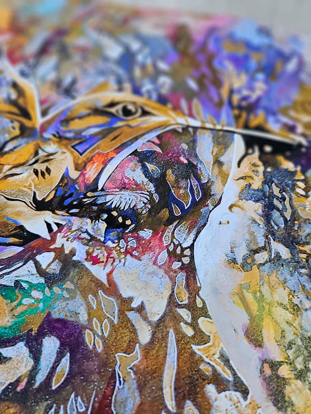  "Flying Into The Golden Hour" 1/1 UNIQUE - Mixed Media on paper - FREE WORLDWIDE SHIPPING!!!