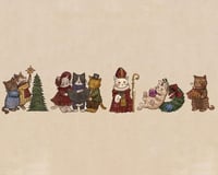 Image 2 of Christmas cats print