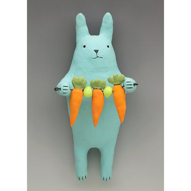 Blue Bunny with Carrots Wally