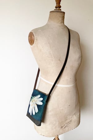 Image of Wild stitchwort, crossbody velvet and waxed canvas phone bag