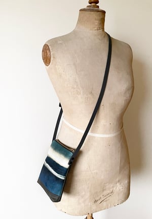 Image of Seascape, crossbody velvet and waxed canvas phone bag