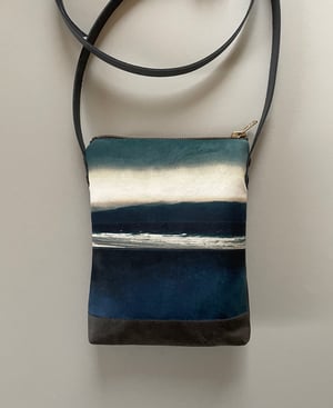 Image of Seascape, crossbody velvet and waxed canvas phone bag