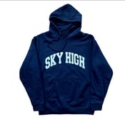Image of COLLEGIATE LOGO HOODED SWEATSHIRT NAVY