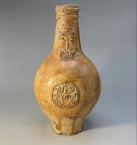 Seventeenth Century Witch Bottle; Rhenish Bartmann Type; Found at Whissonsett, Norfolk. 
