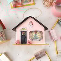 Image 6 of Black roof Christmas cottage ornament 