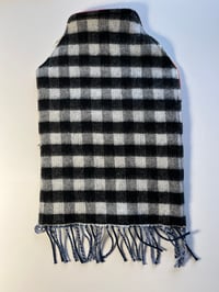 Image 2 of Tartan Cashmere Hot Water Bottle Cover with Black and White Back