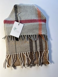 Image 1 of Cream Tartan Cashmere Cover with Green Check Back