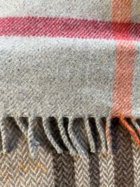 Image 3 of Cream Tartan Cashmere Cover with Green Check Back