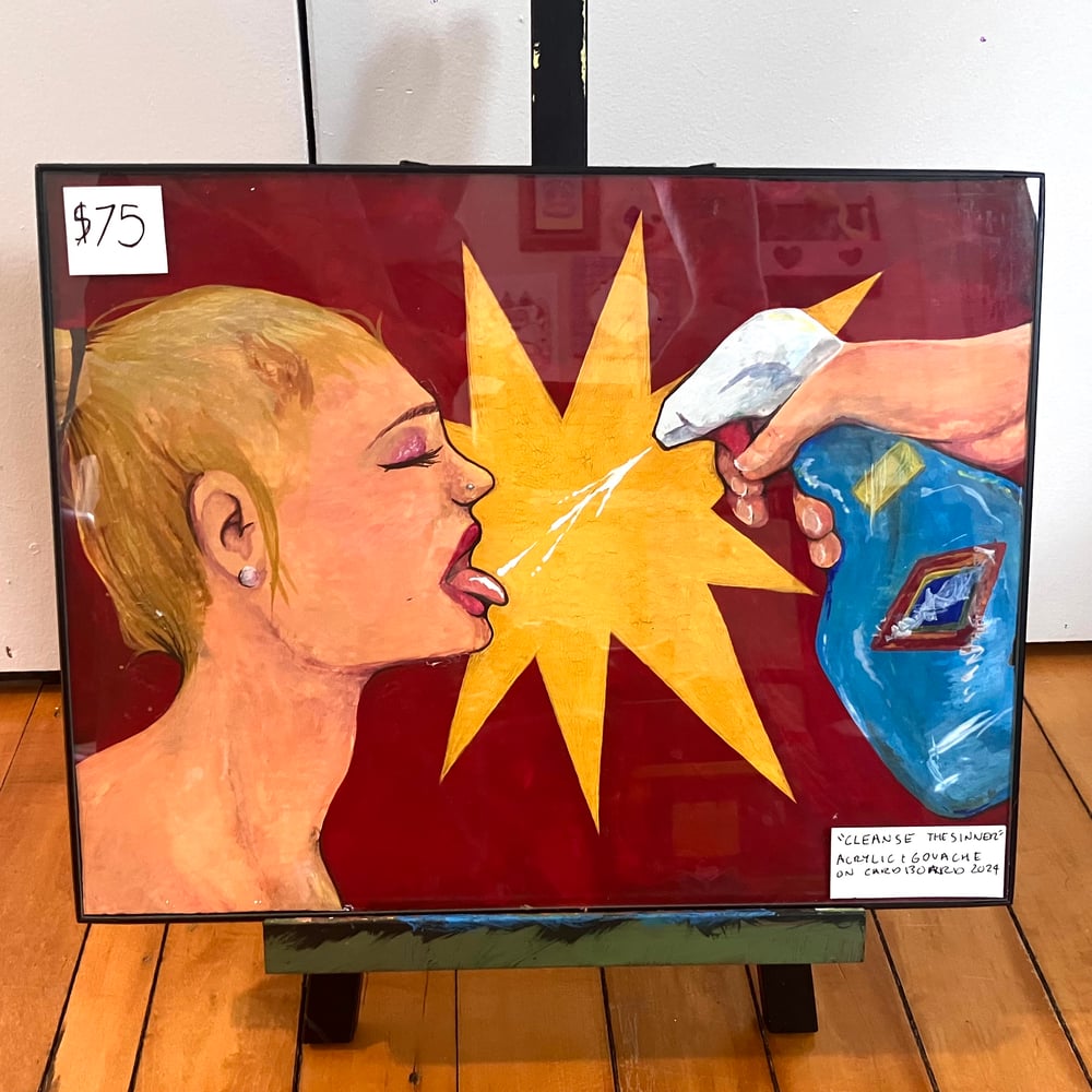 Image of “Cleanse the Sinner” Painting on Cardboard 