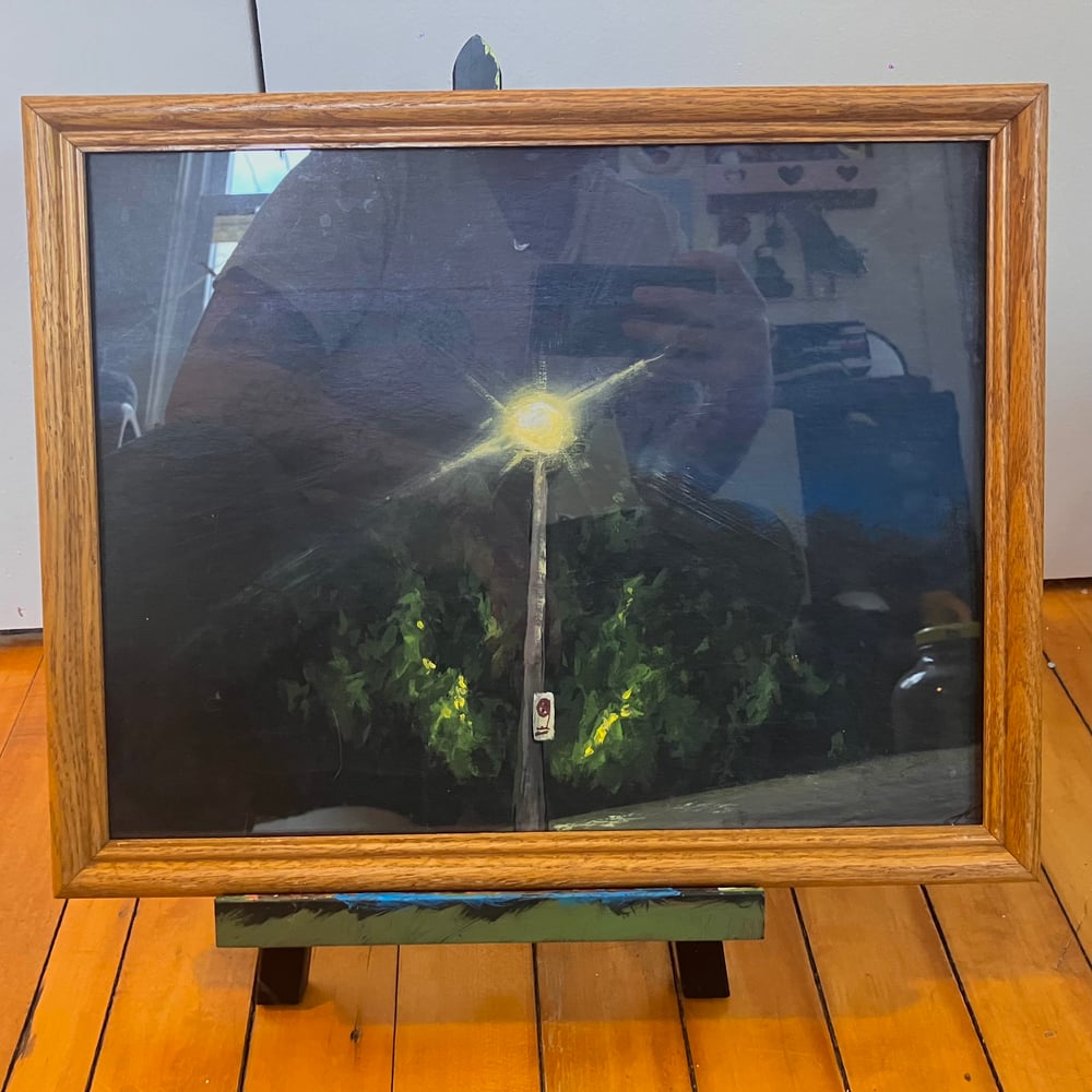 Image of “Waiting At The Bus Stop at 1AM” Painting