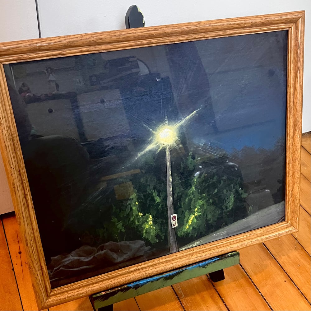 Image of “Waiting At The Bus Stop at 1AM” Painting