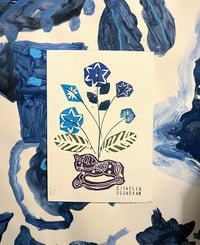 Image 1 of Blue blue green / handmade print 