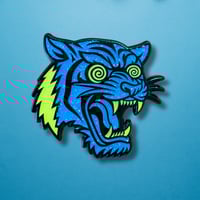 Image 1 of Tiger in a Trance Blue Enamel Pin, Limited Run of 25