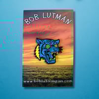 Image 2 of Tiger in a Trance Blue Enamel Pin, Limited Run of 25