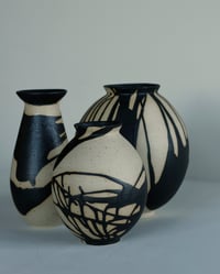 Image 3 of Flared Brù Vase A - Black Wave