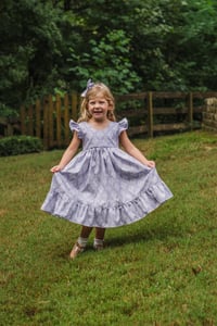 Image 3 of Lavender Damask Girls Dress 