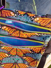 Image 5 of Monarch Butterfly Mid Century Modern Two Zip Crossbody Bag 