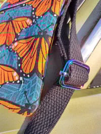 Image 3 of Monarch Butterfly Mid Century Modern Two Zip Crossbody Bag 