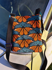 Image 2 of Monarch Butterfly Mid Century Modern Two Zip Crossbody Bag 