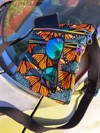 Image 4 of Monarch Butterfly Mid Century Modern Two Zip Crossbody Bag 