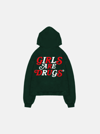 Image 1 of GIRLS ARE DRUGS® "ST. NICK" HOODIES - PINE GREEN